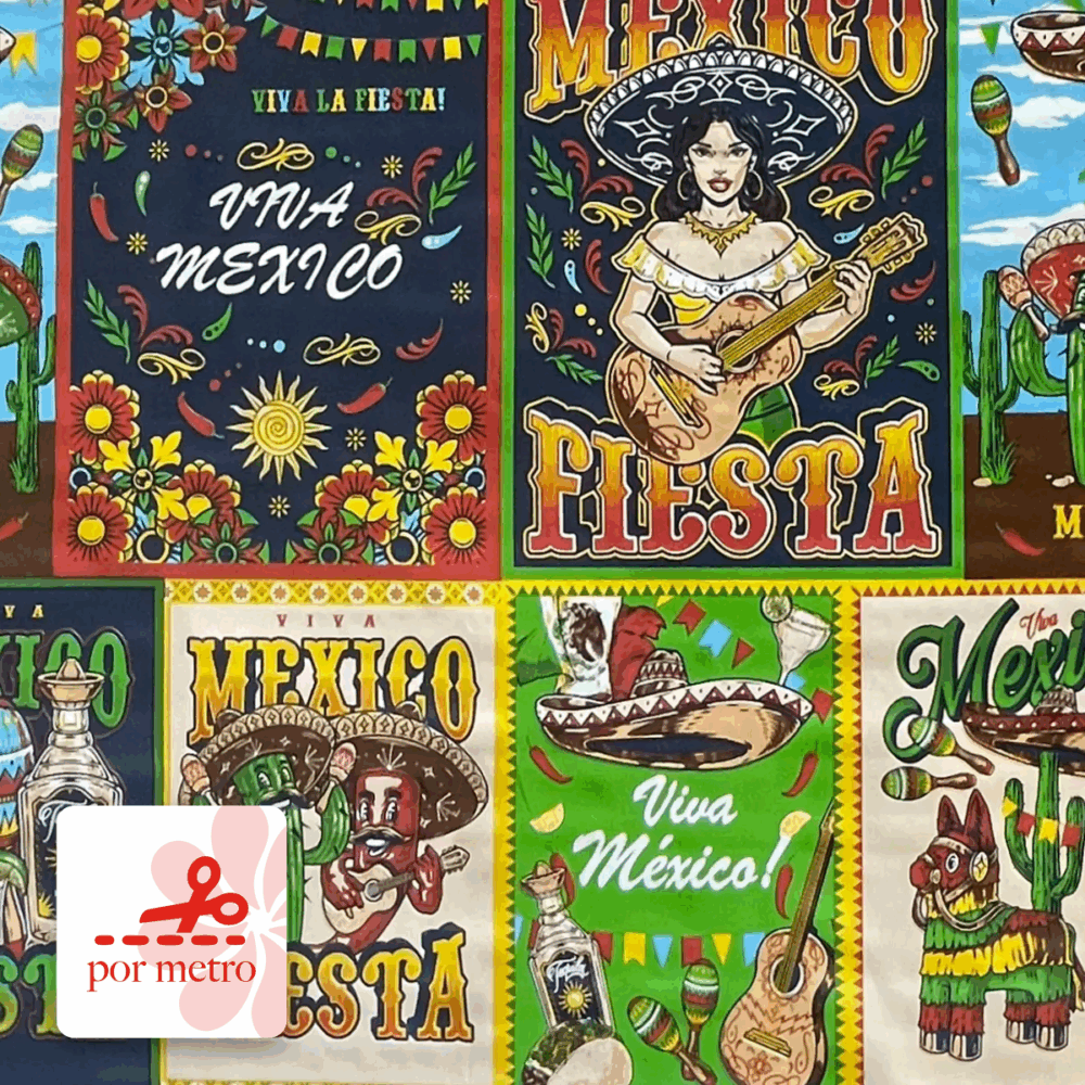 Mantel Plástico Patrio Lotería y Tradición precio por metro Modatelas
