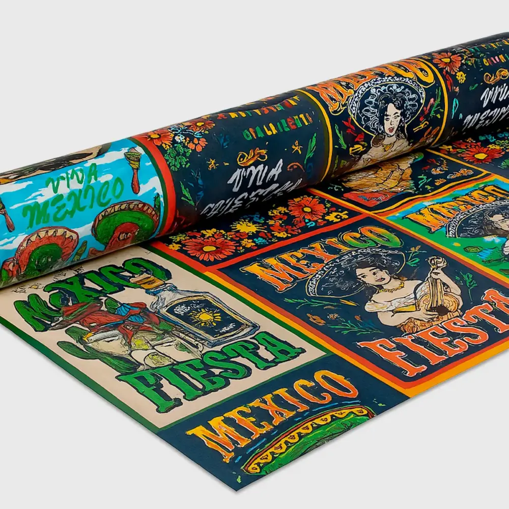 Mantel Plástico Patrio Lotería y Tradición 150 cm ancho - Rollo 20 m Modatelas