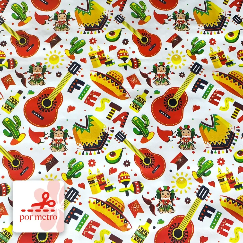 Mantel Plástico Patrio Sombreros y canciones precio por metro Modatelas