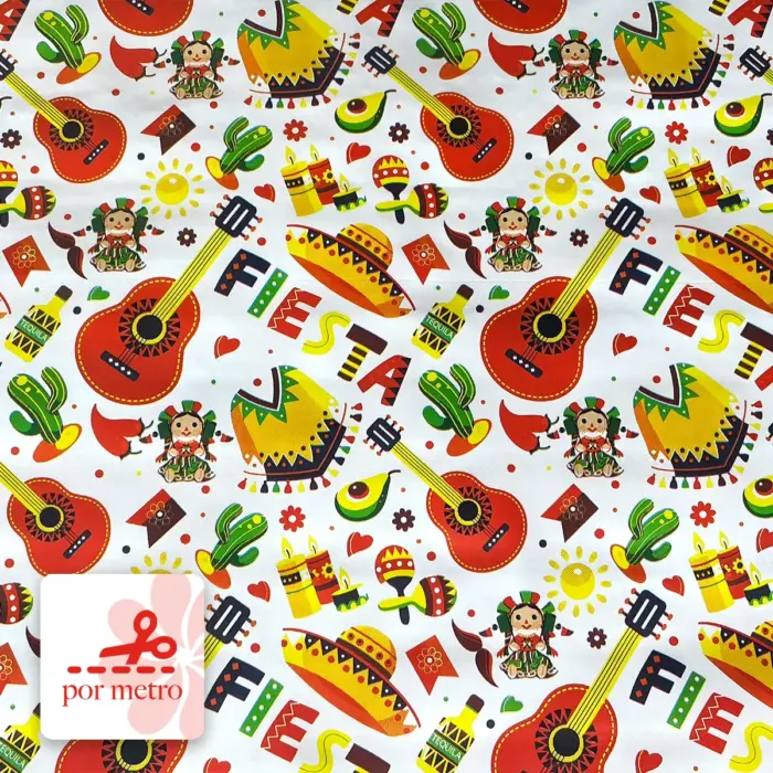Mantel Plástico Patrio Sombreros y canciones precio por metro Modatelas