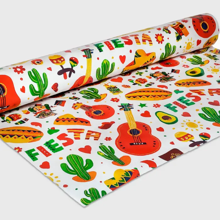 Mantel Plástico Patrio Sombreros y Canciones 150 cm ancho - Rollo 20 m Modatelas