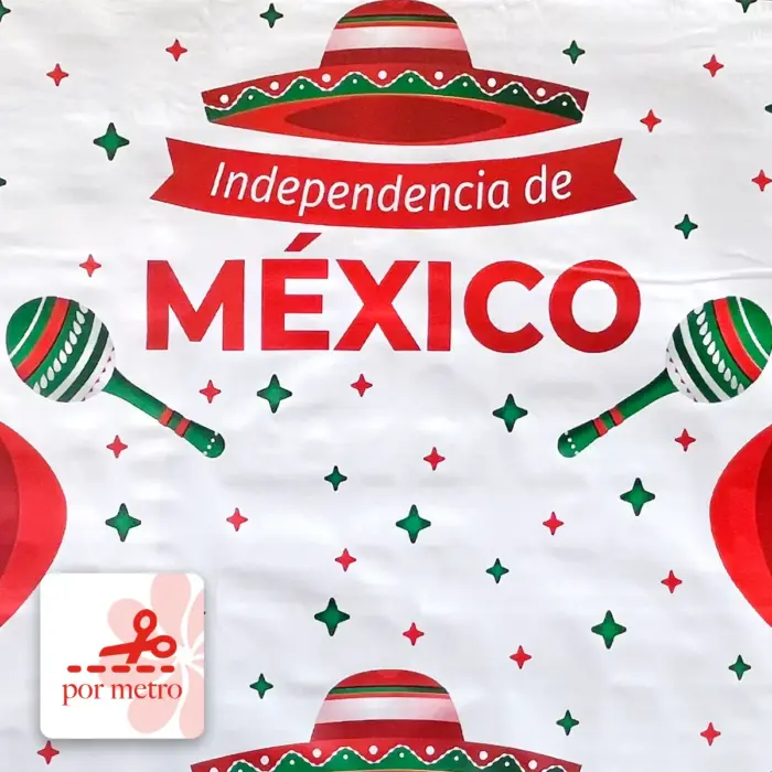 Mantel plástico patrio Independencia de México precio por metro Modatelas