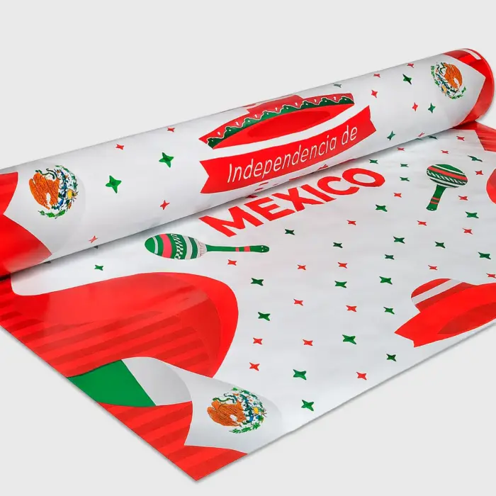 Mantel Plástico Patrio Independencia de México 150 cm ancho - Rollo 20 m Modatelas