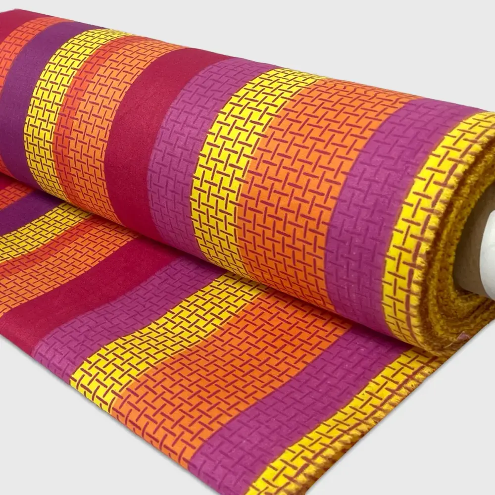 Tela Algodón Candy Patrio Rayas de Huipil 120 cm ancho - Rollo 30 m Modatelas