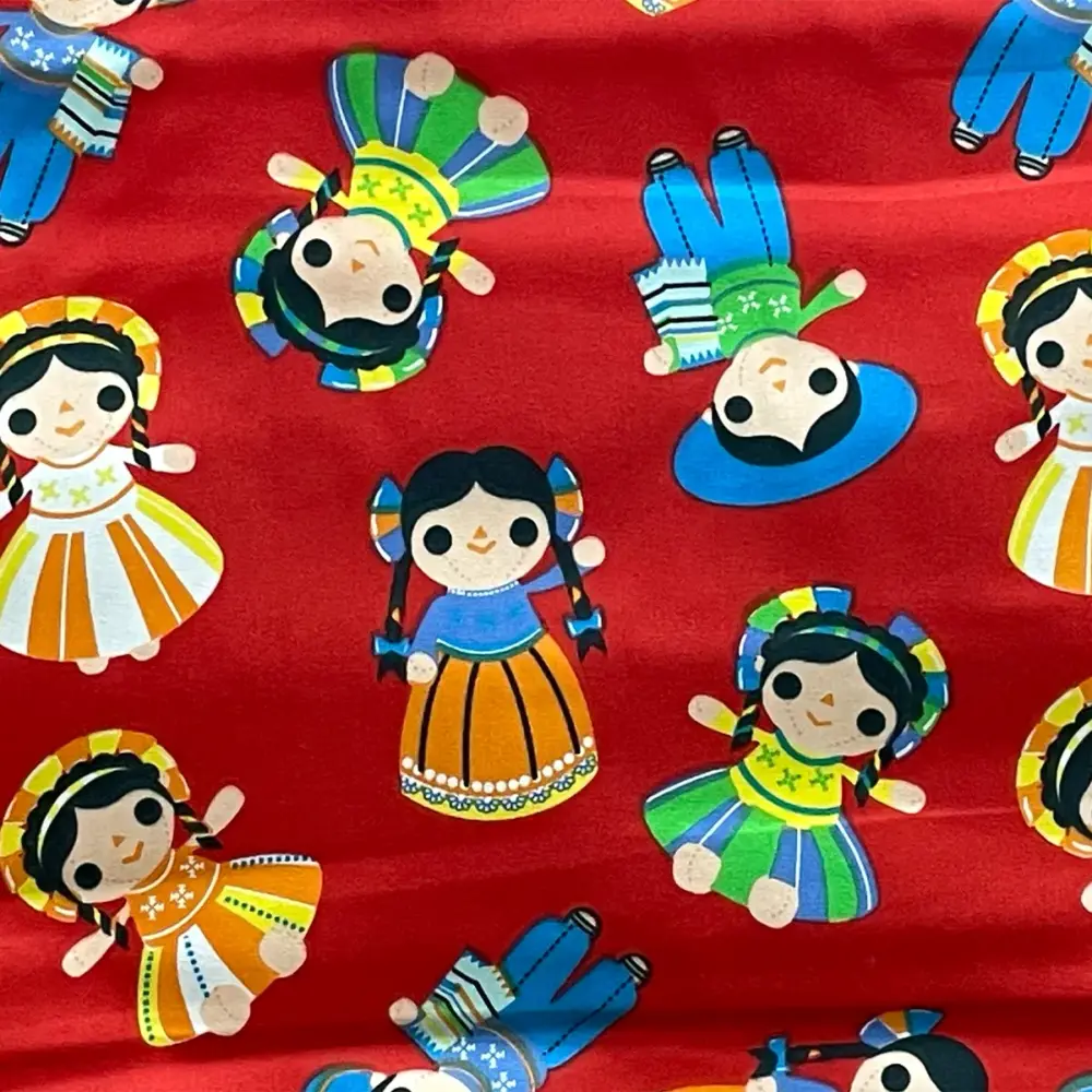 Tela Algodón Candy Patrio Muñequitas de mi Tierra 120 cm ancho - Rollo 30 m Modatelas 3