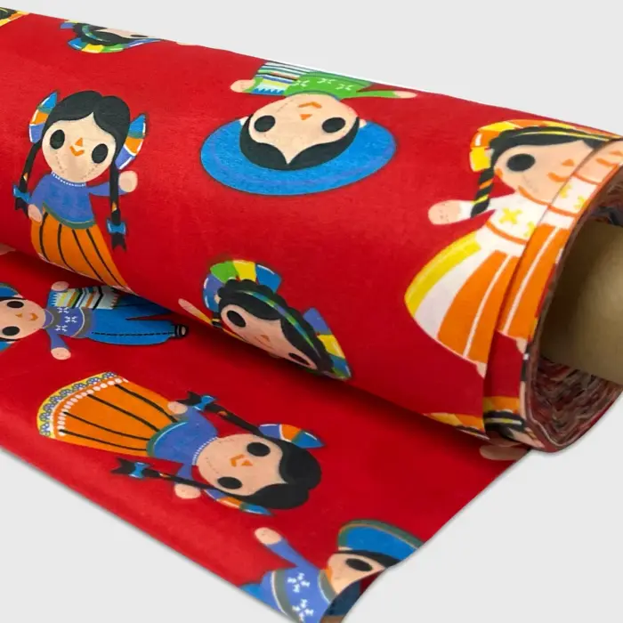 Tela Algodón Candy Patrio Muñequitas de mi Tierra 120 cm ancho - Rollo 30 m Modatelas
