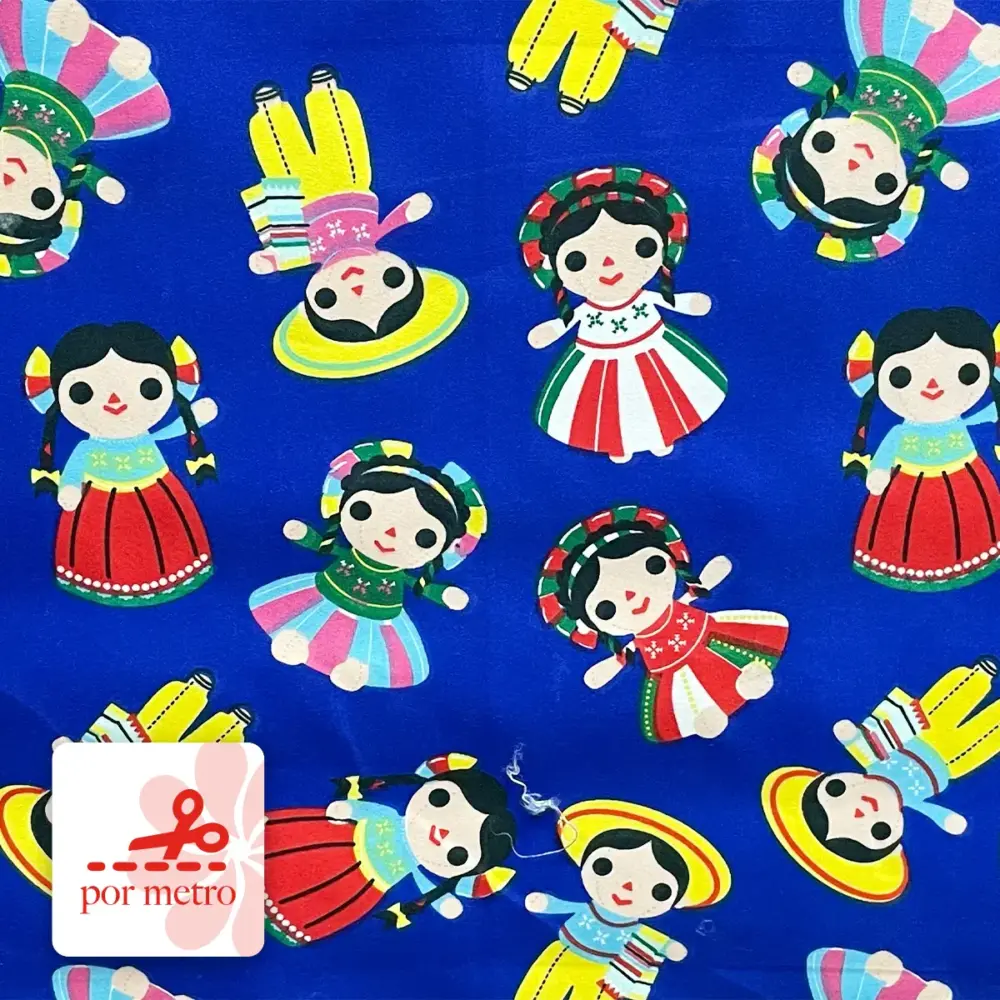 Tela Algodón Candy Cielito de Muñecas precio por metro Modatelas