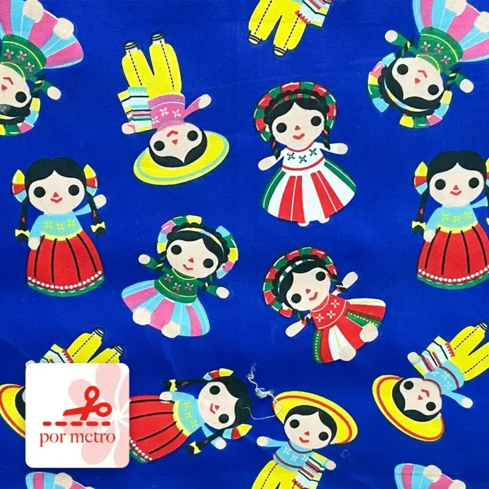 Tela Algodón Candy Cielito de Muñecas precio por metro Modatelas