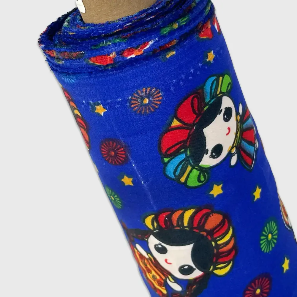 Tela Algodón Candy Patrio Rebozos de Cielo 120 cm ancho - Rollo 30 m modatelas 4