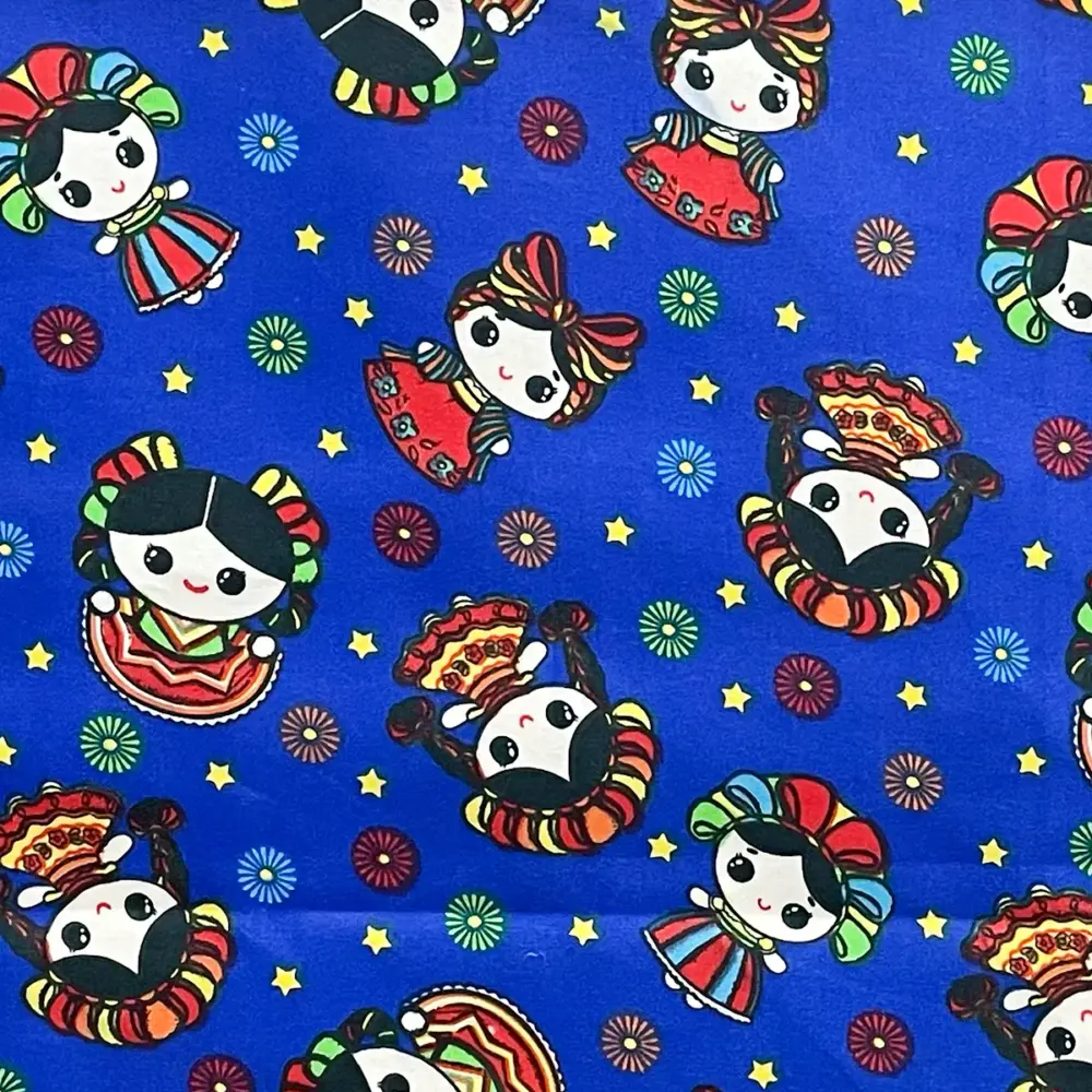 Tela Algodón Candy Patrio Rebozos de Cielo 120 cm ancho - Rollo 30 m modatelas 3