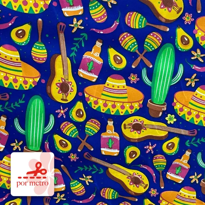 Tela Algodón Candy Patrio Serenata Mexicana precio por metro Modatelas