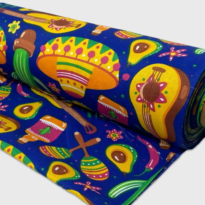 Tela Algodón Candy Patrio Serenata Mexicana 120 cm ancho - Rollo 30 m modatelas