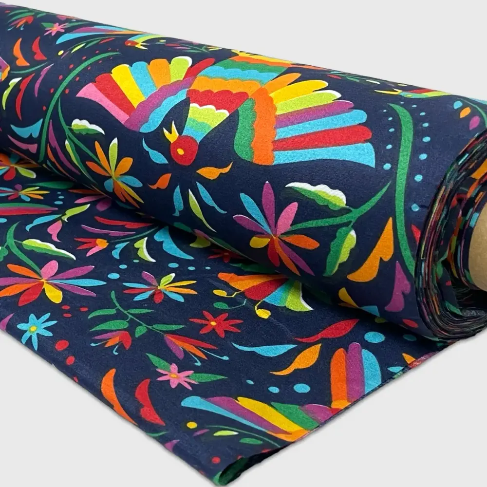 Tela Algodón Candy Patrio Vuelo Otomí 120 cm ancho - Rollo 30 m modatelas