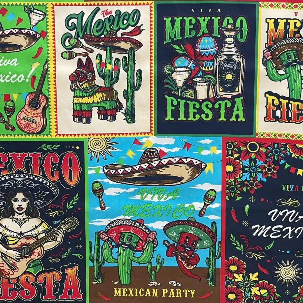Tela Algodón Candy Patrio Lotería y Tradición 120 cm ancho - Rollo 30 m Modatelas 2