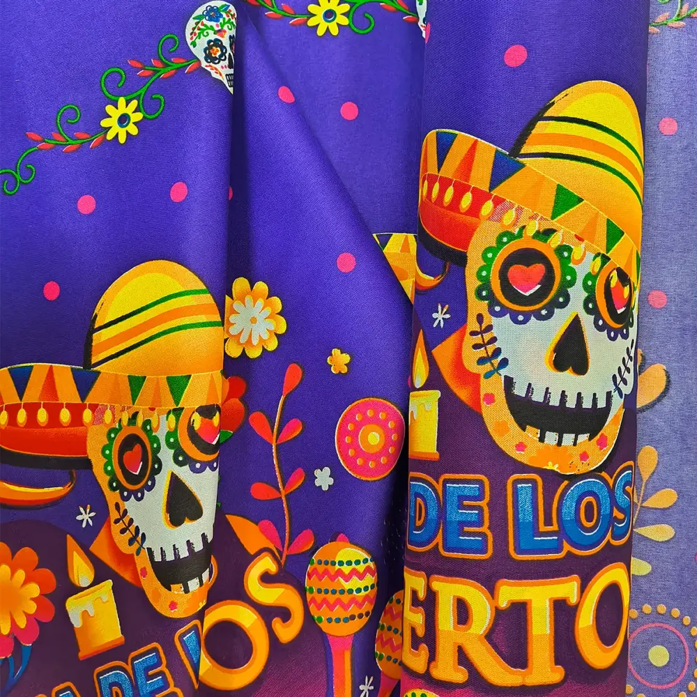 Tela Minimatt "Serenata del Más Allá" 150 cm ancho - Perfecta para tus Cortinas, Manteles y Decoración, Colección Día de Muertos - Rollo 30 m modatelas 3