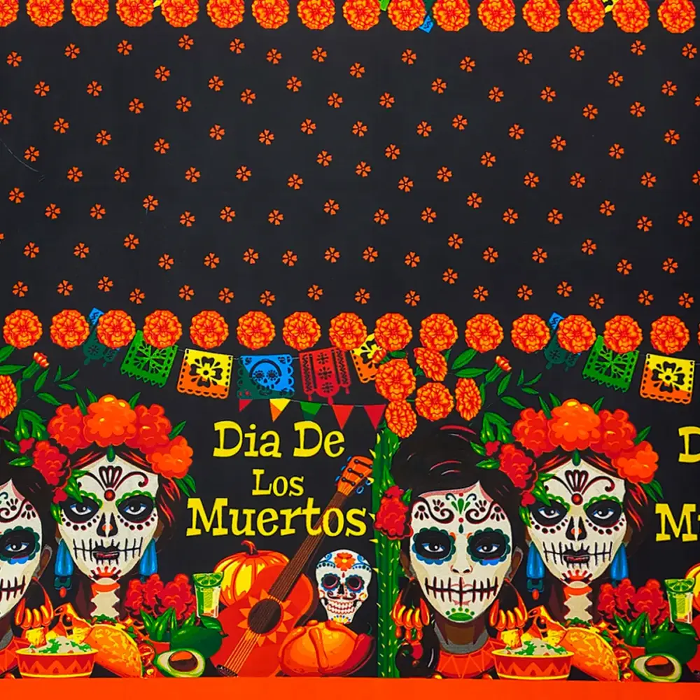 Tela Minimatt "Cantos de las Alma" 150 cm ancho - Perfecta para tus Altares, Ofrendas y Manteles, Colección Día de Muertos - Rollo 30 m modatelas 3