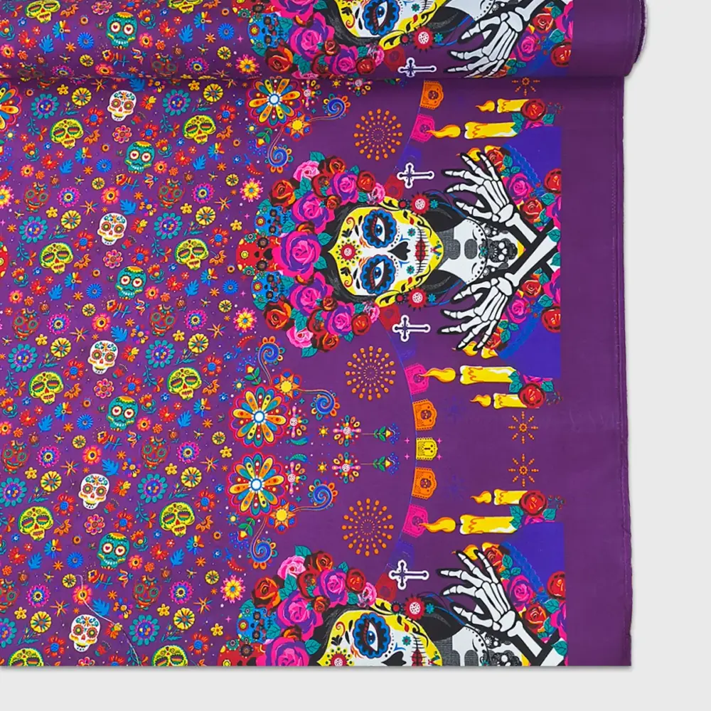 Tela Minimatt "Reinas de la Noche Eterna" 150 cm ancho - Perfecta para tus Ofrendas, Manteles y Decoraciones, Colección Día de Muertos - Rollo 30 m Modatelas 3