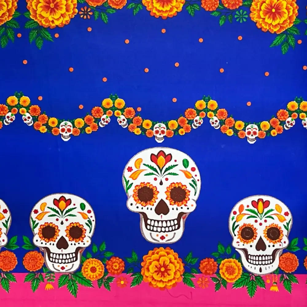 Tela Minimatt "La Muerte Vive en tu Espíritu" 150 cm ancho - Ideal para tus Ofrendas y Altares, Colección Día de Muertos - Rollo 30 m Modatelas 4
