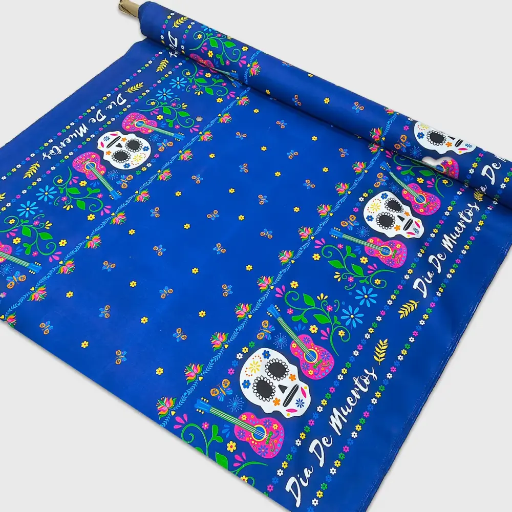Tela Minimatt "El Cielo Está Más Cerca" 150 cm ancho - Perfecta para tus Altares y Ofrendas, Colección Día de Muertos - Rollo 30 m modatelas