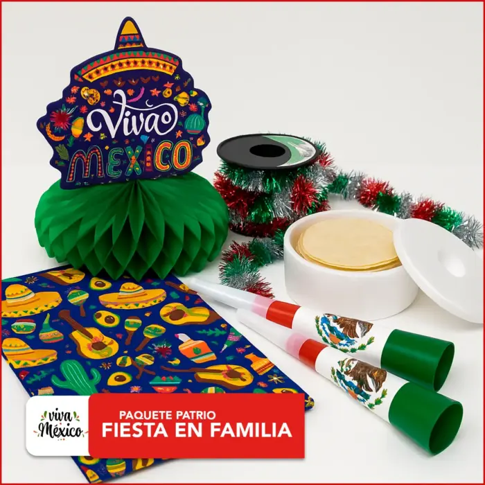 Combo de Decoración Patrio “Fiesta en Familia” - Telas, Guirnaldas y Adornos Patrios modatelas