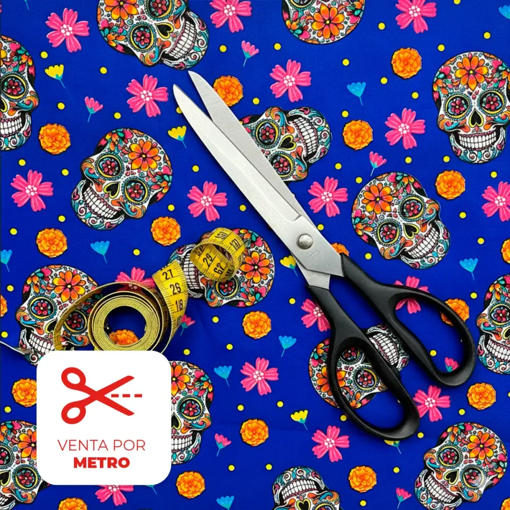 Tela Minimatt "Cielos de Cempasúchil" 150 cm ancho - Precio por Metro modatelas