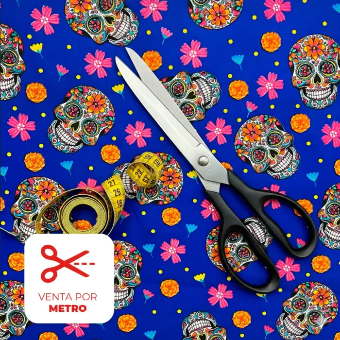 Tela Minimatt "Cielos de Cempasúchil" 150 cm ancho - Precio por Metro modatelas