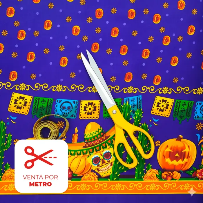 Tela Minimatt "Entre Calabazas y Calaveras" 150 cm ancho - Precio por Metro Modatelas