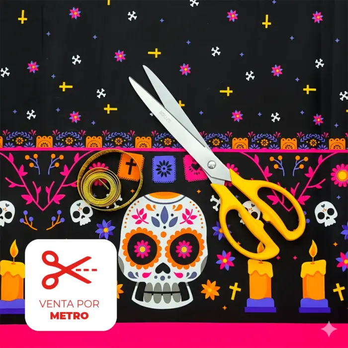 Tela Minimatt "La Muerte Nunca Escucha" 150 cm ancho - Precio por Metro Modatelas