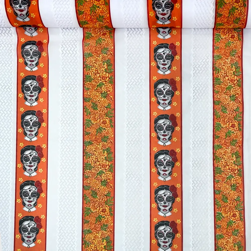 Tela Sevillana «La Catrina que Baila entre Cempasúchiles» Modatelas