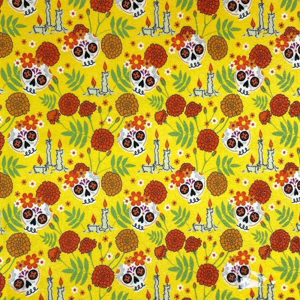 Micro Trapo Halloween Calaveras Sonrientes modatelas