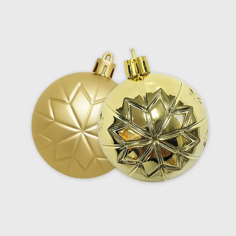 Paquete de 6 Esferas Navideñas Doradas de Plástico – Diseños Surtidos en Acabado Mate y Brillante Modatelas 3