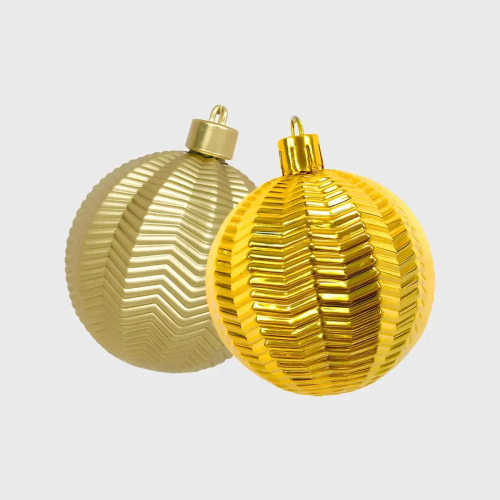 Paquete de 6 Esferas Navideñas Doradas de Plástico – Diseños Surtidos en Acabado Mate y Brillante Modatelas 2