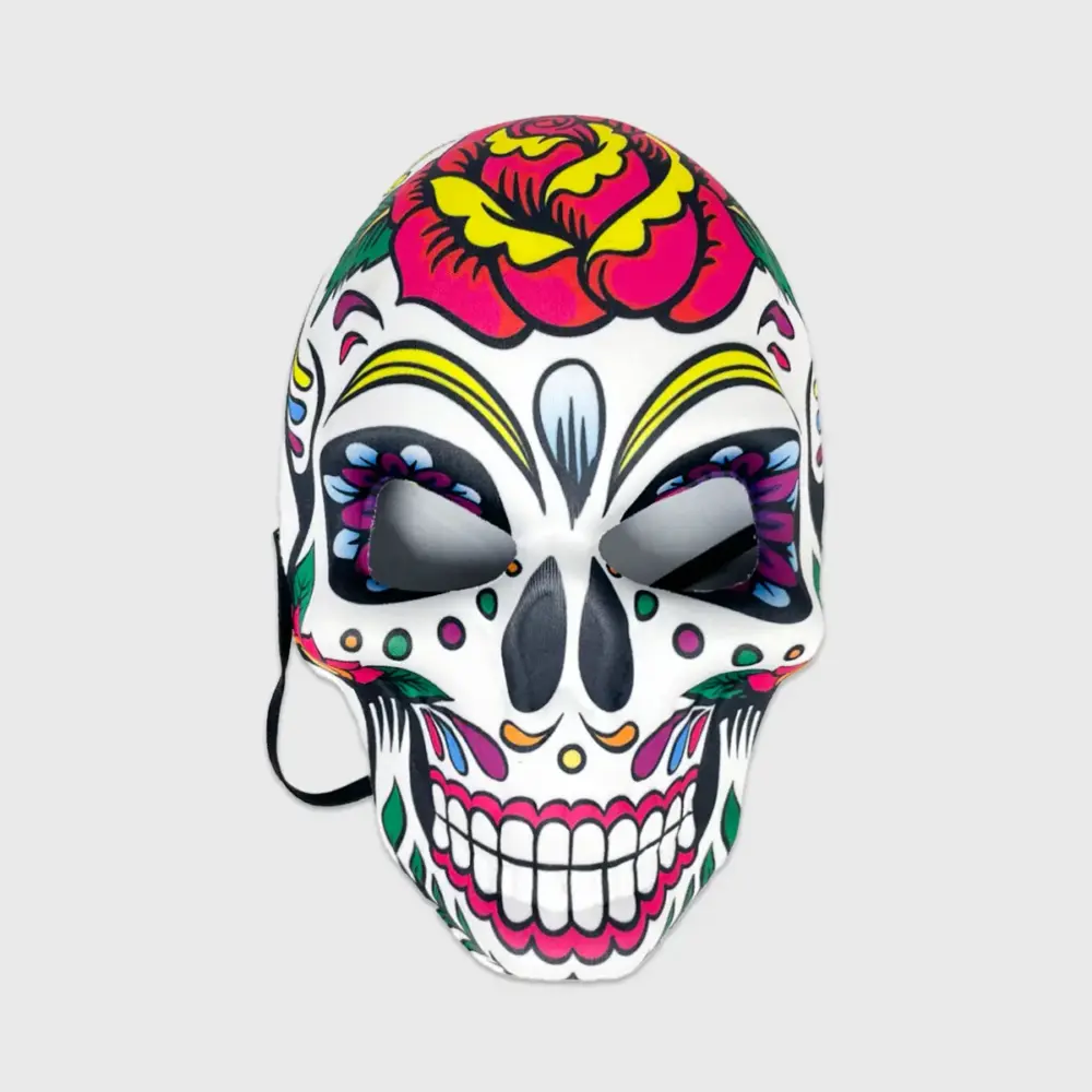 Máscara Calavera Rosa del Recuerdo Día de Muertos 25 x 16 cm – Perfecta para Halloween, Disfraces y Celebrar las Tradiciones modatelas 3