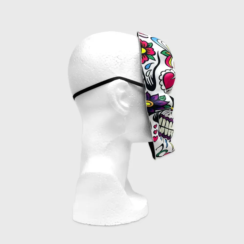 Máscara Calavera Floral Rosa Día de Muertos 25 x 16 cm – Perfecta para Halloween, Disfraces y Calaverita modatelas 3