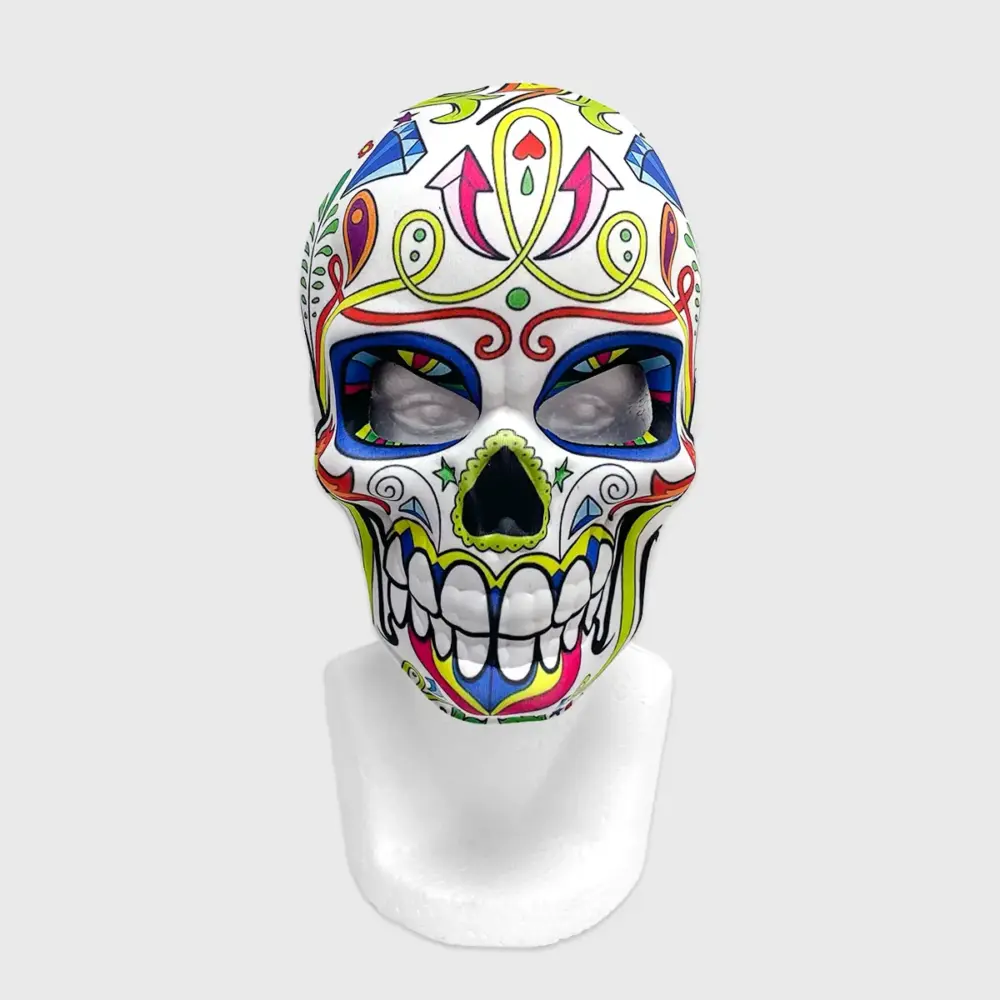 Máscara Calavera Multicolor Día de Muertos 25 x 16 cm – Perfecta para Halloween y Disfraces modatelas