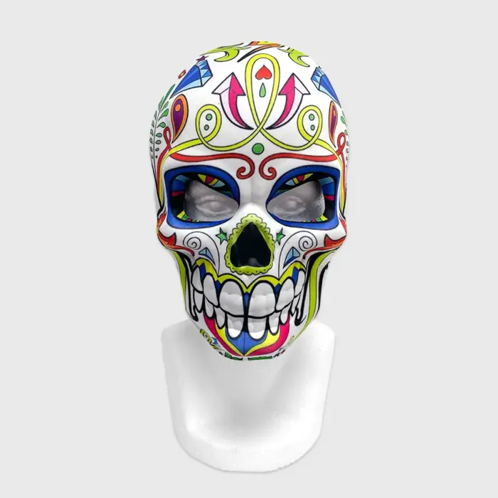 Máscara Calavera Multicolor Día de Muertos 25 x 16 cm – Perfecta para Halloween y Disfraces modatelas