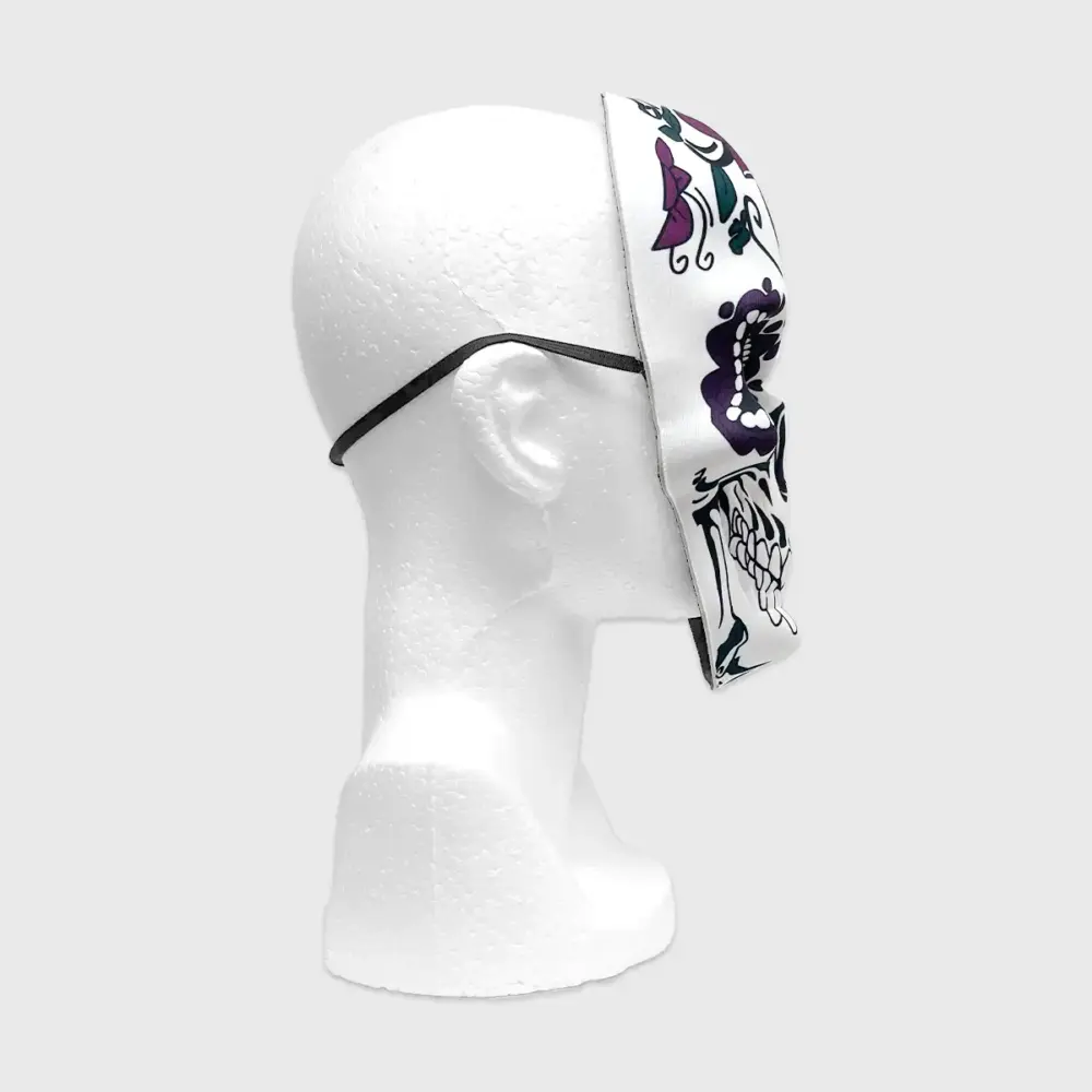 Máscara Calavera Floral Día de Muertos 25 x 16 cm – Ideal para Halloween, Disfraces y Pedir Calaverita modatelas 3