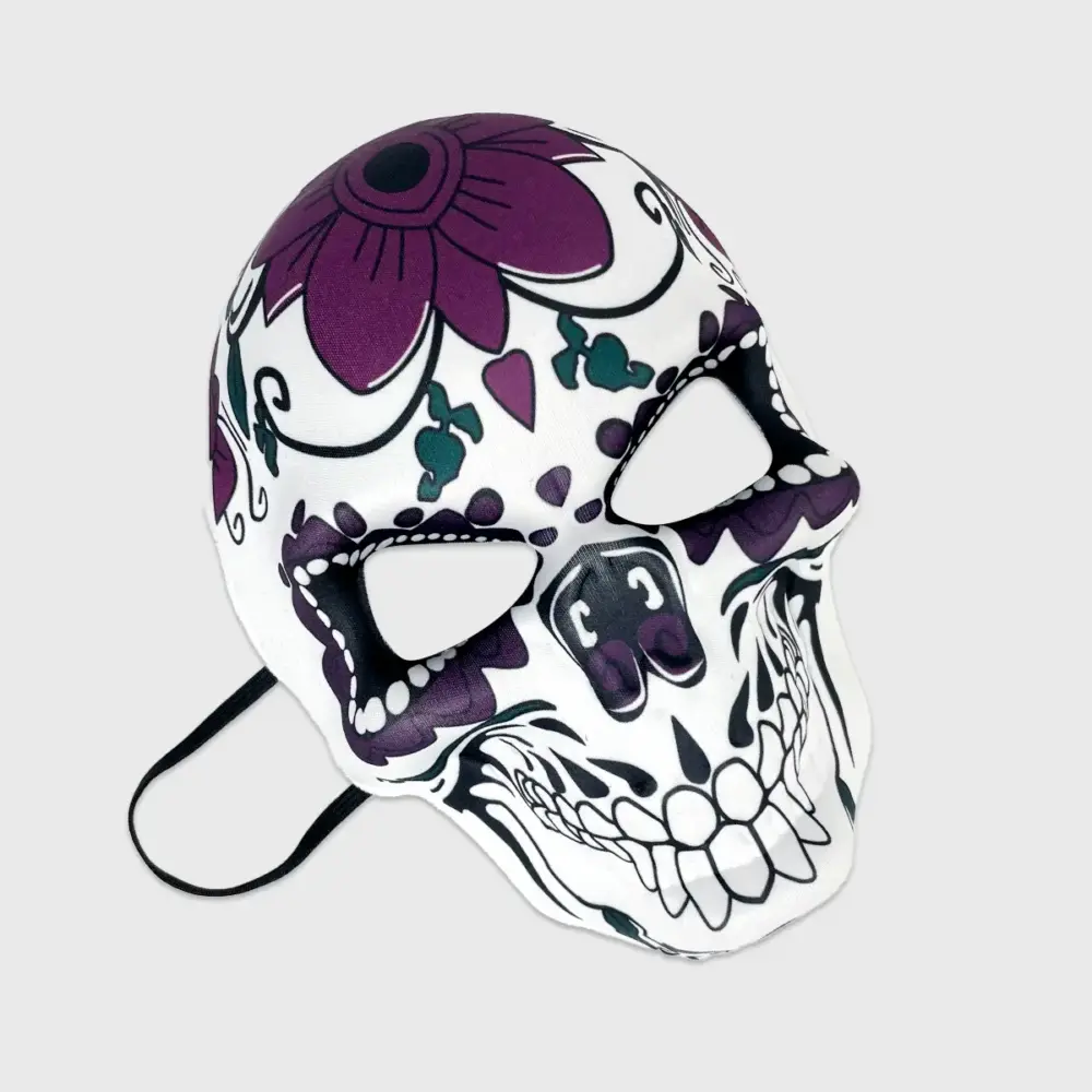 Máscara Calavera Floral Día de Muertos 25 x 16 cm – Ideal para Halloween, Disfraces y Pedir Calaverita modatelas 2