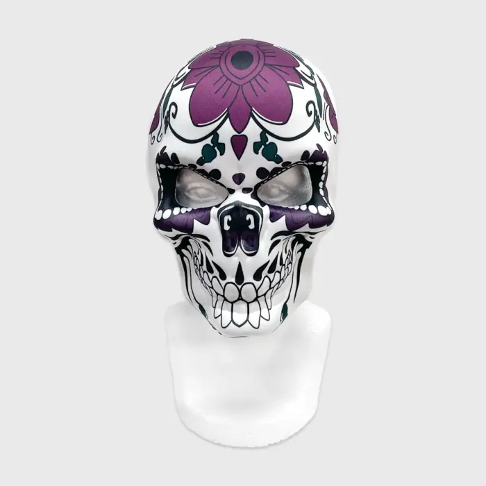 Máscara Calavera Floral Día de Muertos 25 x 16 cm – Ideal para Halloween, Disfraces y Pedir Calaverita modatelas