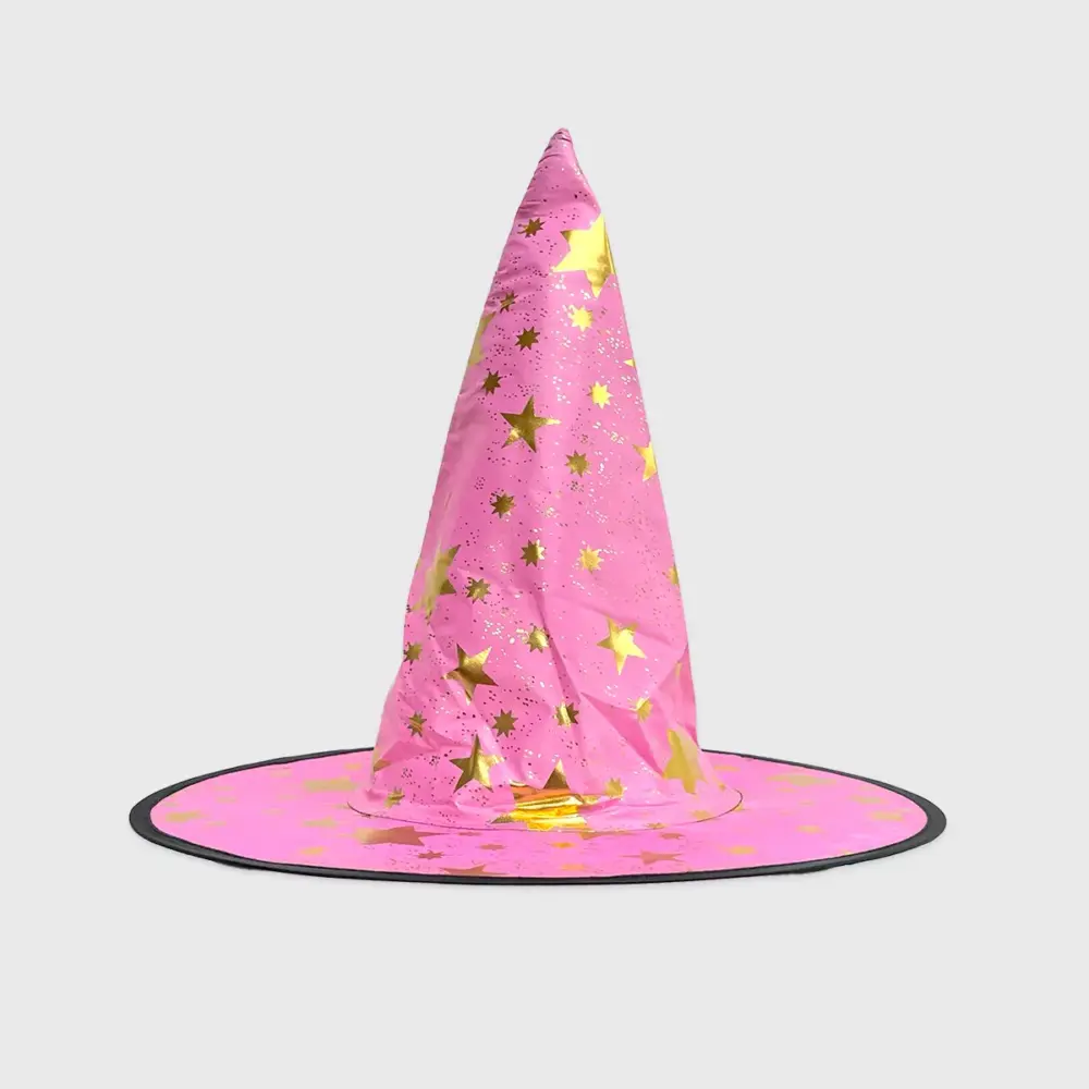Sombrero de Mago o Bruja Infantil “Hechizo de Estrellas” - Ideal para Disfraces, Halloween y Fiestas Escolares - Rosa 2