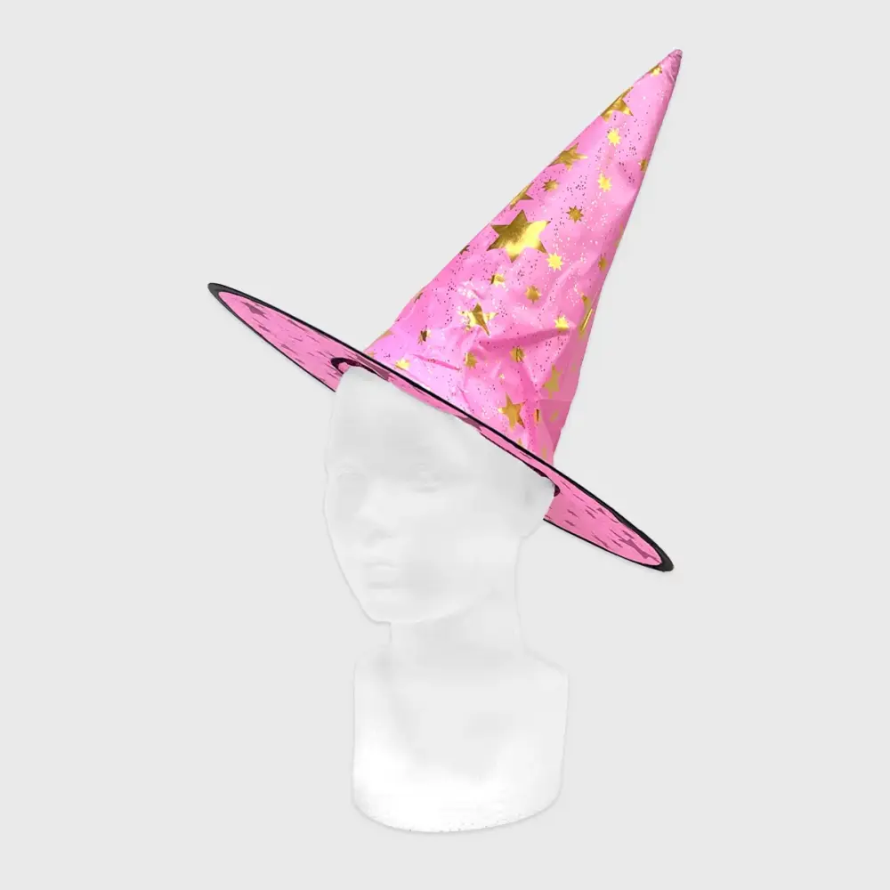 Sombrero de Mago o Bruja Infantil “Hechizo de Estrellas” - Ideal para Disfraces, Halloween y Fiestas Escolares - Rosa 3