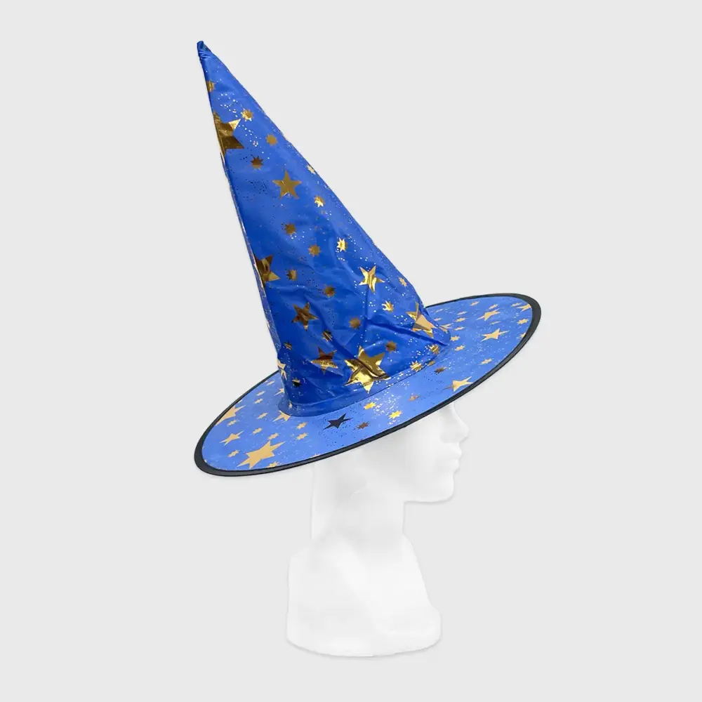 Sombrero de Mago o Bruja Infantil “Hechizo de Estrellas” - Ideal para Disfraces, Halloween y Fiestas Escolares - Azul modatelas 3