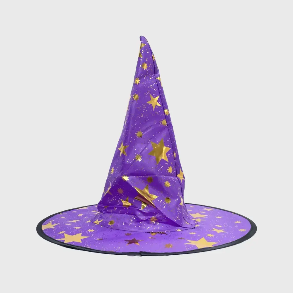 Sombrero de Mago o Bruja Infantil “Hechizo de Estrellas” - Ideal para Disfraces, Halloween y Fiestas Escolares - Morado modatelas 2