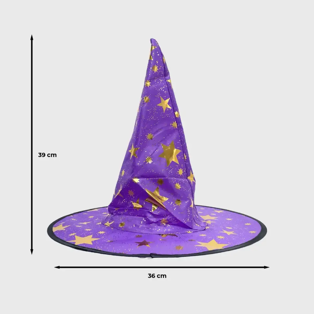 Sombrero de Mago o Bruja Infantil “Hechizo de Estrellas” - Ideal para Disfraces, Halloween y Fiestas Escolares - Morado modatelas 4