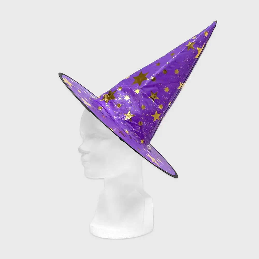 Sombrero de Mago o Bruja Infantil “Hechizo de Estrellas” - Ideal para Disfraces, Halloween y Fiestas Escolares - Morado modatelas 3