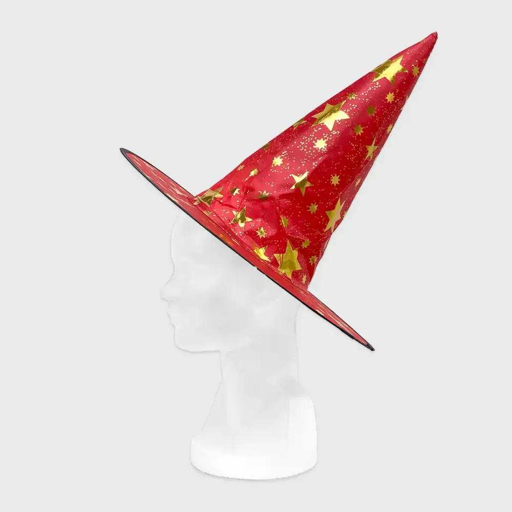 Sombrero de Mago o Bruja Infantil “Hechizo de Estrellas” - Ideal para Disfraces, Halloween y Fiestas Escolares - rojo modatelas Sombrero de Mago o Bruja Infantil “Hechizo de Estrellas” - Ideal para Disfraces, Halloween y Fiestas Escolares - rojo modatelas 2