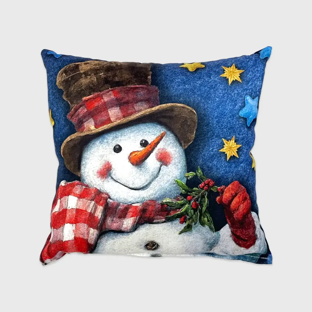 Paquete de 2 Cojines Navideños “Sonrisa de Nieve” 45x45 cm - Perfectos para Decorar tu Sala con el Espíritu Navideño modatelas 4