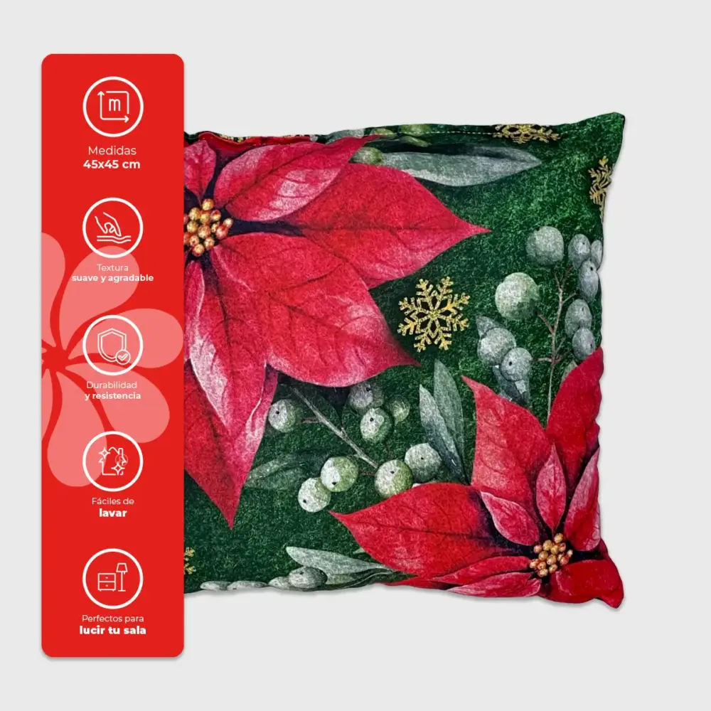 Paquete de 2 Cojines Navideños “Milagro de Nochebuena” 45x45 cm - Suavidad, Paz y Calidez en tu Hogar modatelas 2