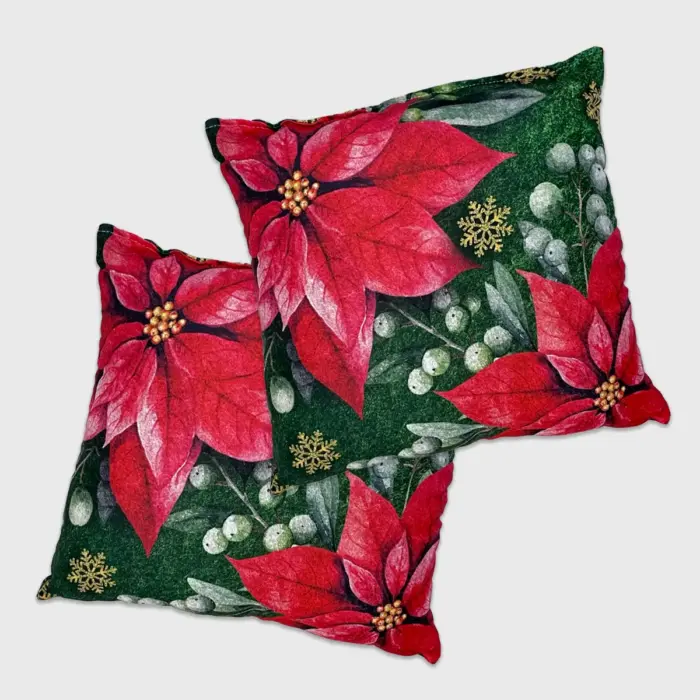 Paquete de 2 Cojines Navideños “Milagro de Nochebuena” 45x45 cm - Suavidad, Paz y Calidez en tu Hogar modatelas