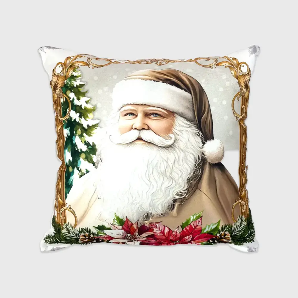 Paquete de 2 Cojines Navideños “Santa Vintage” 45x45 cm – Elegancia y Tradición para tu Hogar en Navidad modatelas 3